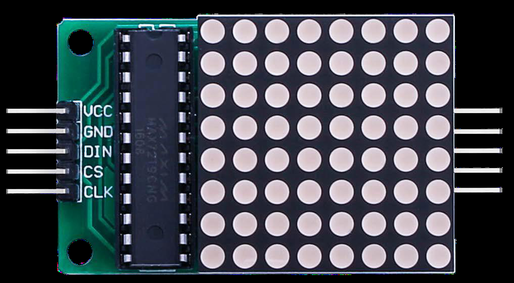 Módulo matriz de LED 8x8 vermelha com soquete integrado ao chip MAX7219