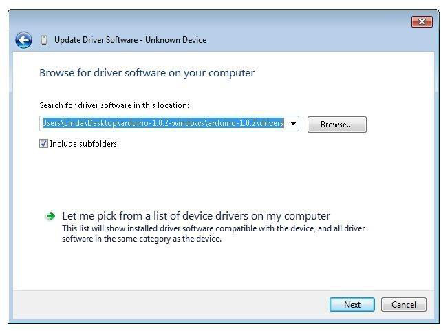 Gerenciador de dispositivos para driver USB