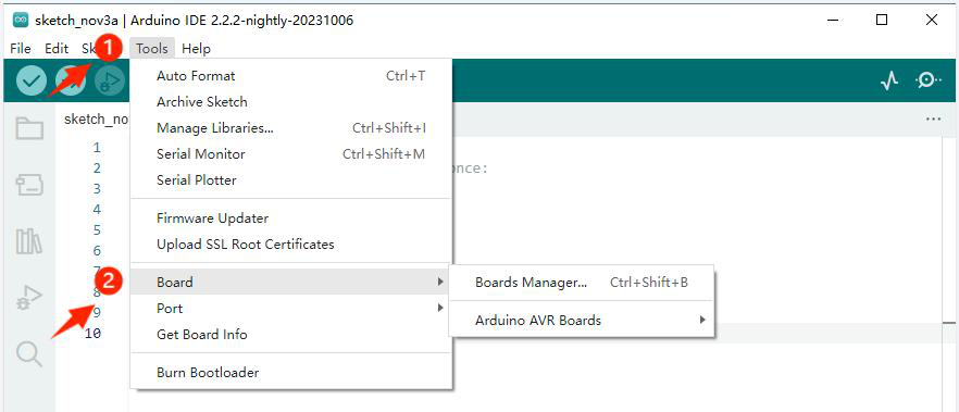 Menu Arquivo Preferências da IDE Arduino para adicionar URLs de placas