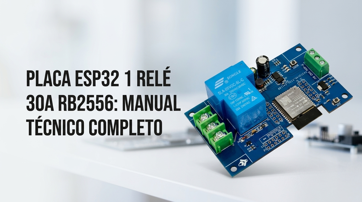 Placa ESP32 com 1 Relé de 30A RB2556: Manual Técnico Completo