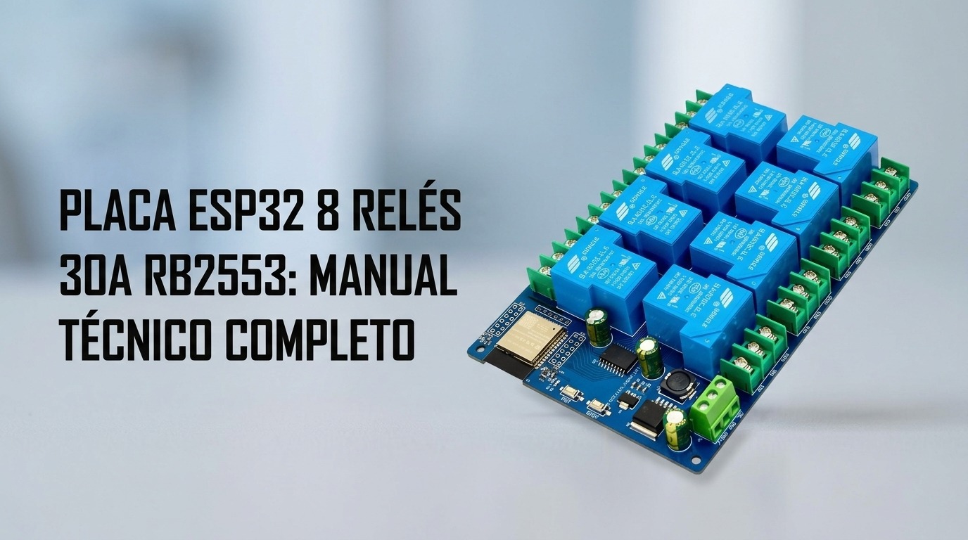 Placa ESP32 com 8 Relés de 30A RB2553: Manual Técnico Completo