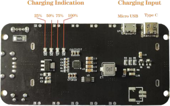 Chave K1 e LEDs indicadores do shield