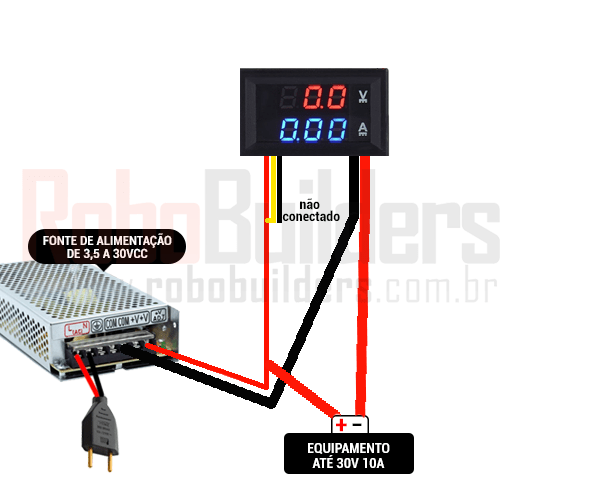 Como instalar o Voltímetro e Amperímetro Digital em equipamento com 30V até 10 A