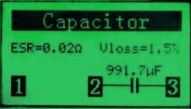 Display LCR-T4 ao medir capacitor
