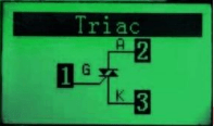Display LCR-T4 ao medir TRIAC